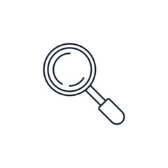 Magnifying glass icon symbol vector sign isolated on white background illustration for graphic and web design