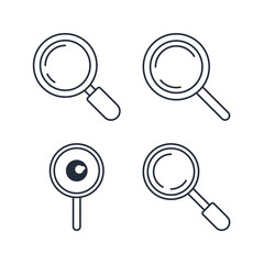 Simple Set Magnifying glass icon template color editable. Search pack symbol vector sign isolated on white background illustration for graphic and web design