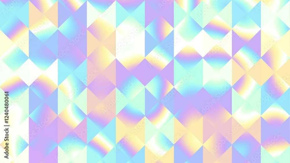 Poster Animated mosaic gradient, seamless loop background. 4k loop abstract tile mosaic background