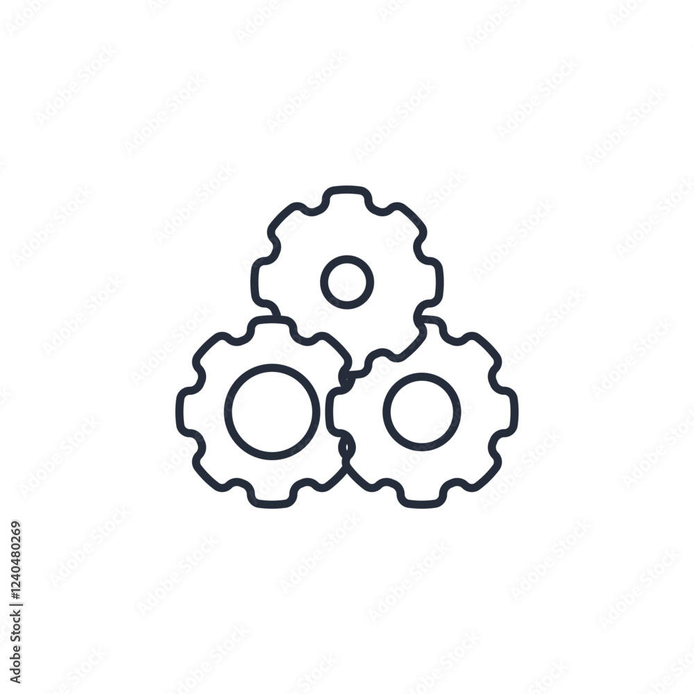 Poster settings gear icon symbol vector sign isolated on white background illustration for graphic and web 