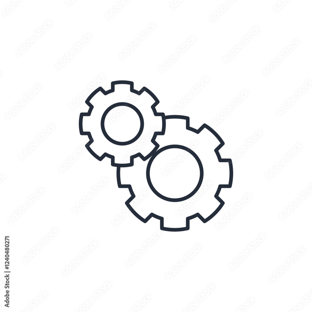 Aufkleber Settings Gear icon symbol vector sign isolated on white background illustration for graphic and web design