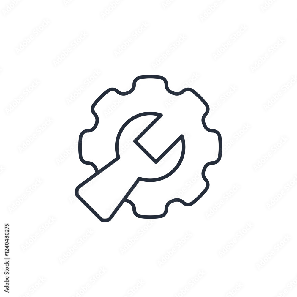 Poster settings gear icon symbol vector sign isolated on white background illustration for graphic and web 