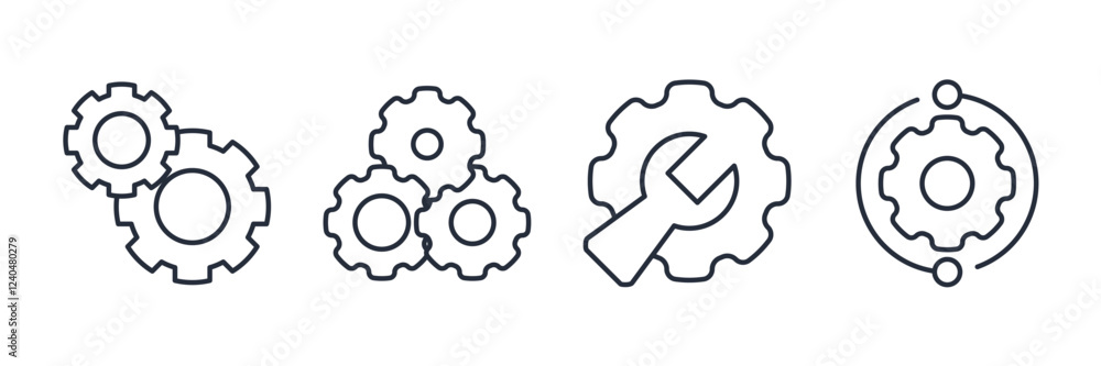 Poster settings gear icon symbol vector sign isolated on white background illustration for graphic and web 