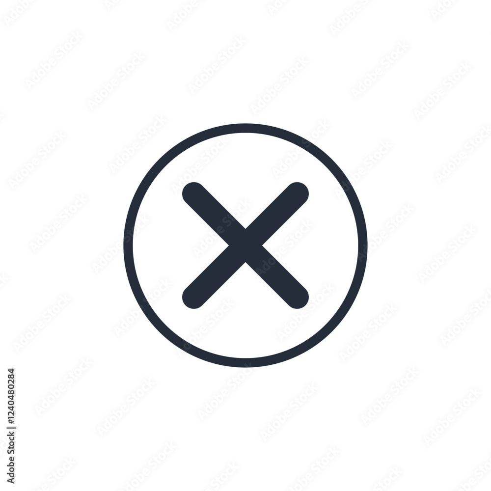 Poster close icon symbol vector sign isolated on white background illustration for graphic and web design