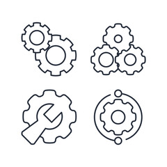 Settings Gear icon symbol vector sign isolated on white background illustration for graphic and web design