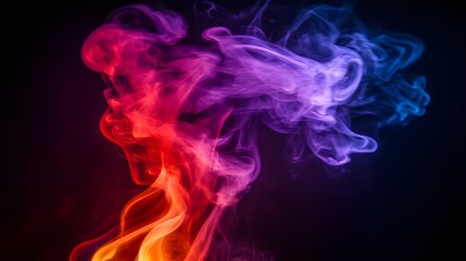 Fototapeta premium Abstract Colorful Smoke Clouds Swirling Red Purple Blue