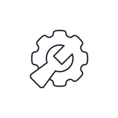 Settings Gear icon symbol vector sign isolated on white background illustration for graphic and web design