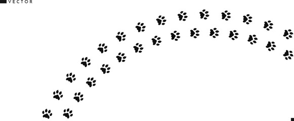 Dog footprint silhouette. Pets footprint vector illustration 