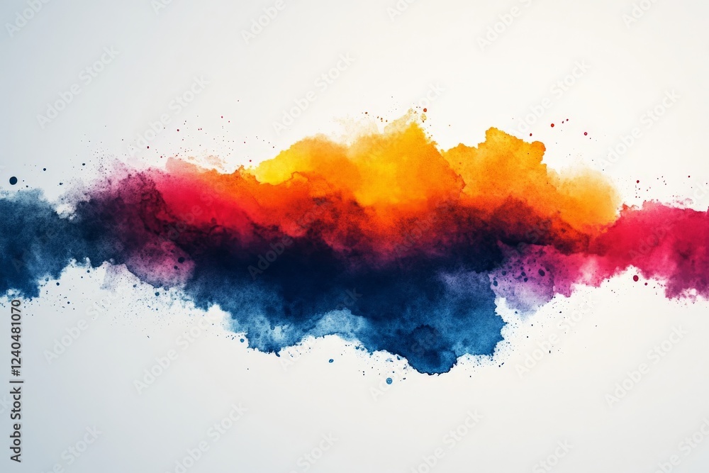 Poster Colorful abstract paint splash creating a vibrant visual effect in artistic design