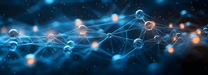 Obraz premium Abstract connection of transparent hydrogen molecules
