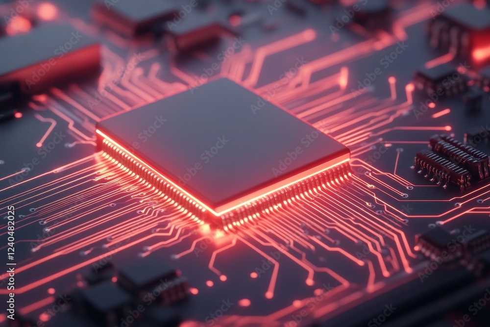 Leinwandbilder Futuristic Biometric Access System Fingerprint Scanner on Illuminated Circuit Board Background for Cutting-Edge Security in Tech Industries and Modern Authentication Solutions