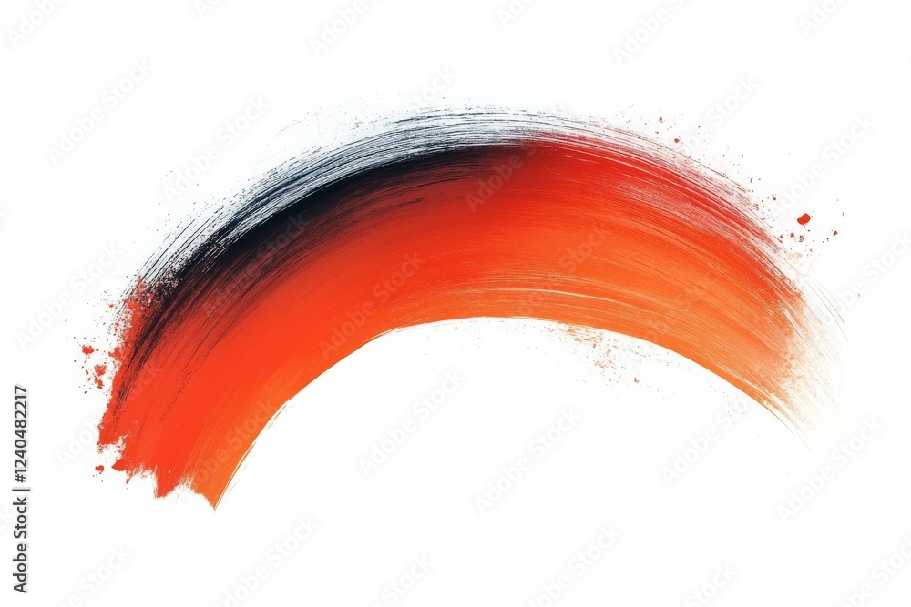 Poster vibrant abstract brushstroke depicting a fiery gradient with texture and depth captured in an artist