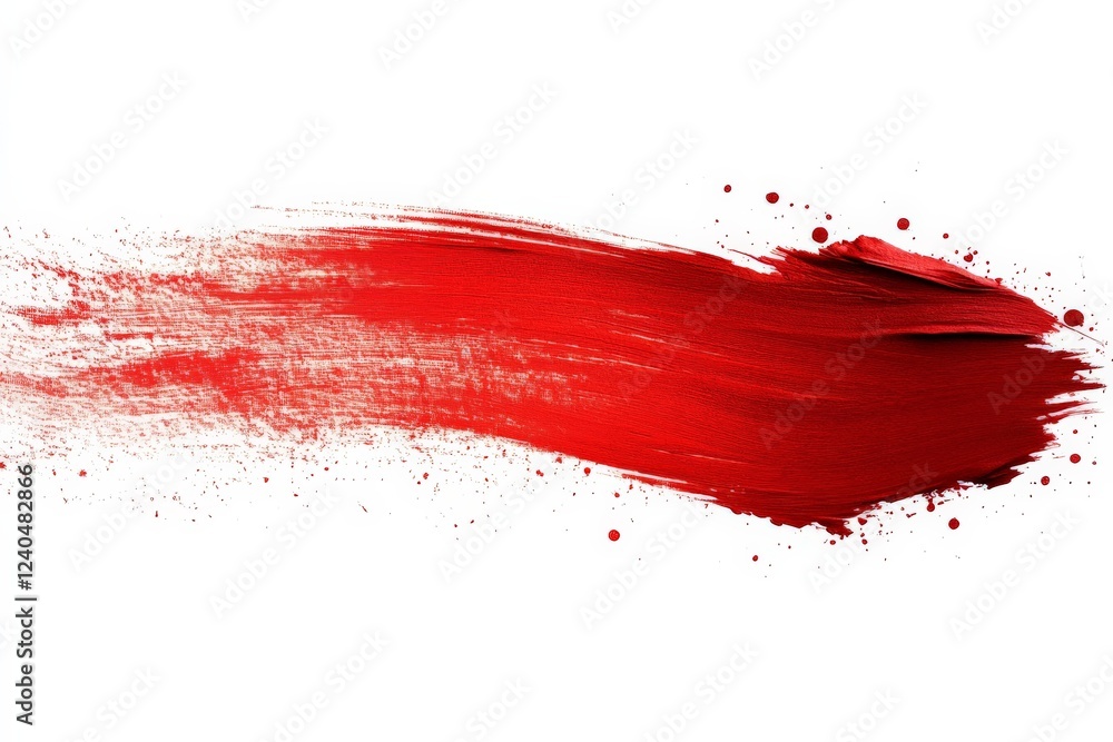Leinwandbilder bold red paint stroke on a white background displaying texture and artistic flair in a creative comp