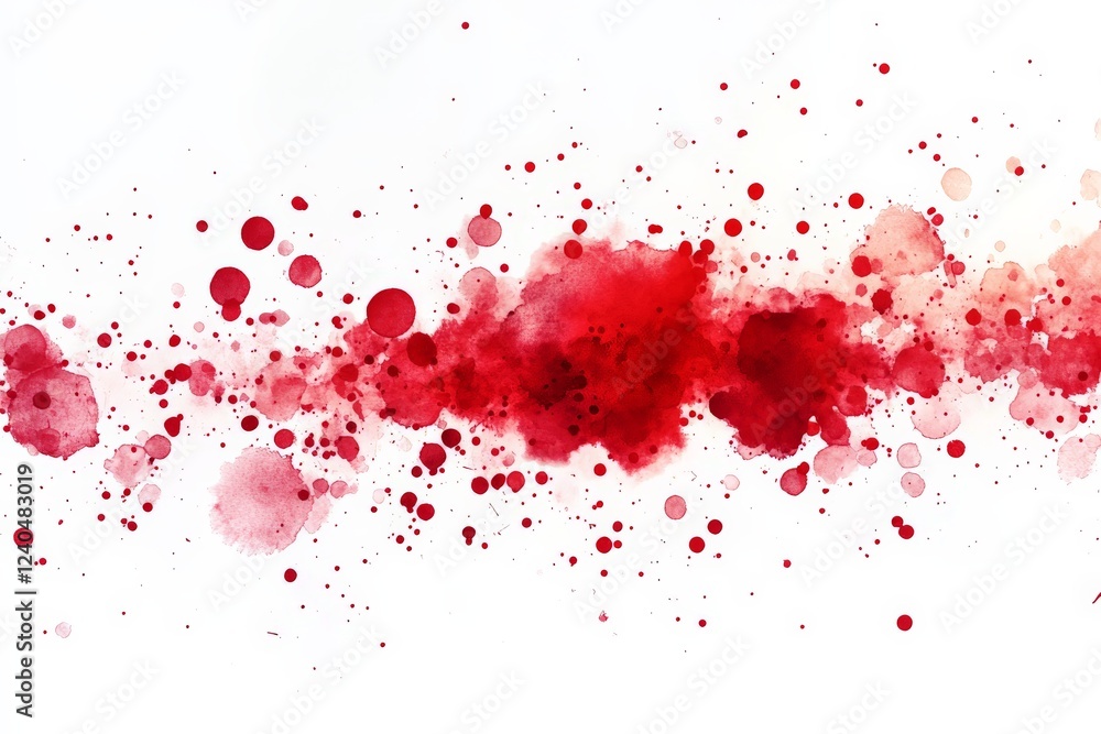 Poster abstract red paint splashes create a dramatic and vibrant design on a white background