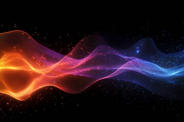 Fluid Holographic Data Streams Abstract Neon Lightwaves for Digital Aesthetics in Tech Marketing and Futuristic Business Visualization