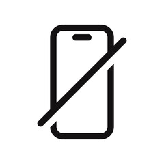 Smartphone mute icon. Phone in silent mode symbol. Vector illustration.