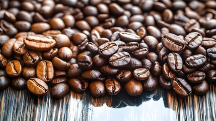 Roasted Coffee Beans Close Up Texture Background