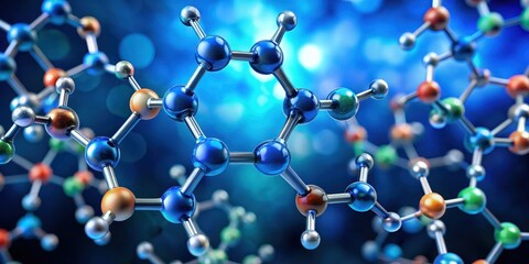 Detailed molecular structure of ketamine molecule with atomic arrangement and chemical bonding, biology, ,  biology