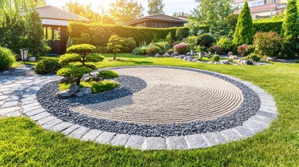 Obraz premium Serene Zen Garden: A Peaceful Landscape Design