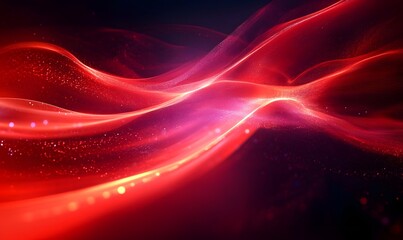Obraz premium Abstract red background with dynamic curves and waves