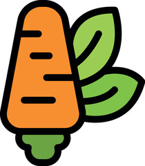 Vibrant orange carrot with fresh green leaves, representing healthy eating and gardening