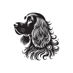 Clumber Spaniel Dog Vector Silhouette - Clumber Spaniel Dog minimal Design - Illustration of Clumber Spaniel Dog.