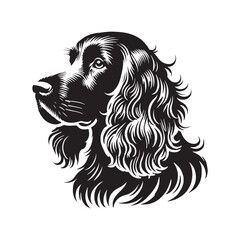 Clumber Spaniel Dog Vector Silhouette - Clumber Spaniel Dog minimal Design - Illustration of Clumber Spaniel Dog.