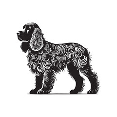 Clumber Spaniel Dog Vector Silhouette - Clumber Spaniel Dog minimal Design - Illustration of Clumber Spaniel Dog.