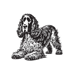 Clumber Spaniel Dog Vector Silhouette - Clumber Spaniel Dog minimal Design - Illustration of Clumber Spaniel Dog.