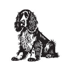 Clumber Spaniel Dog Vector Silhouette - Clumber Spaniel Dog minimal Design - Illustration of Clumber Spaniel Dog.