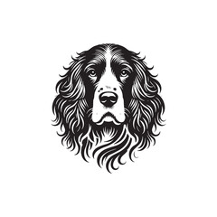 Clumber Spaniel Dog Vector Silhouette - Clumber Spaniel Dog minimal Design - Illustration of Clumber Spaniel Dog.