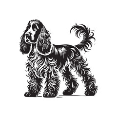 Clumber Spaniel Dog Vector Silhouette - Clumber Spaniel Dog minimal Design - Illustration of Clumber Spaniel Dog.