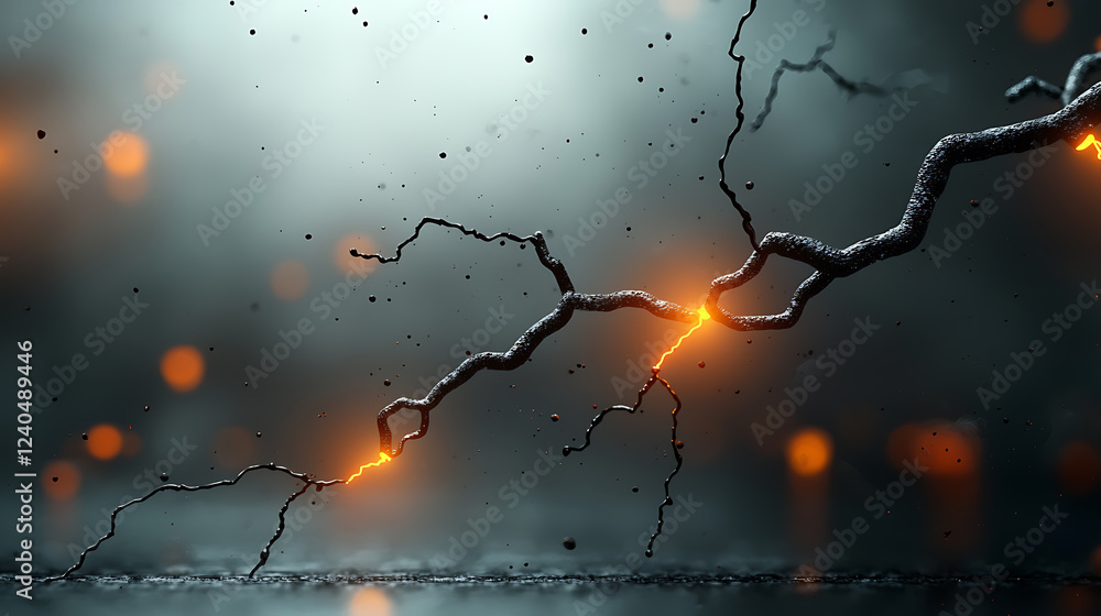 Poster dynamic lightning connections illuminating an abstract map digital art atmospheric 3d visualization 