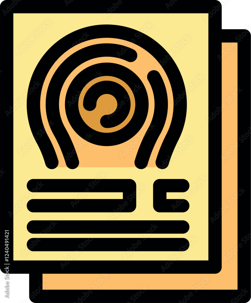 Poster document illustrating personal identification through unique fingerprint biometrics, emphasizing sec