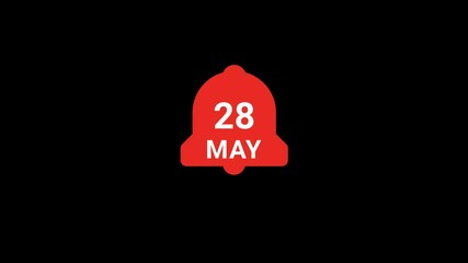 28 May Date on Notification Bell Animation