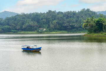 taditional boat on the sermo reservoir, Yogyakarta, Indonesia