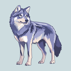 Cute cartoon husky dog vector illustration