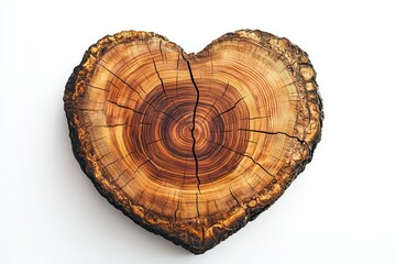 Heart Shaped Tree Cross Section Showing Growth Rings