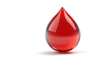 Obraz premium 3D drop of red blood cells isolated on a white background. 