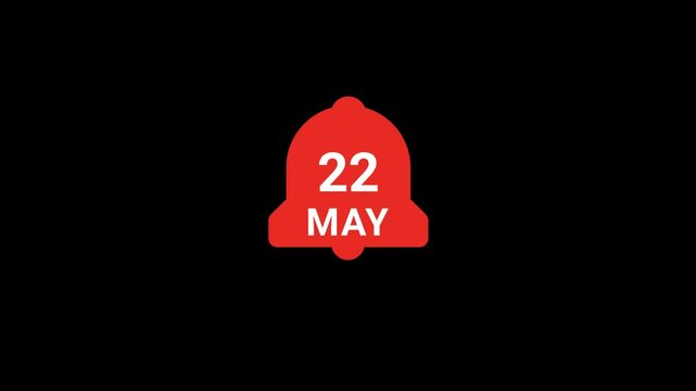 22 May Date on Notification Bell Animation