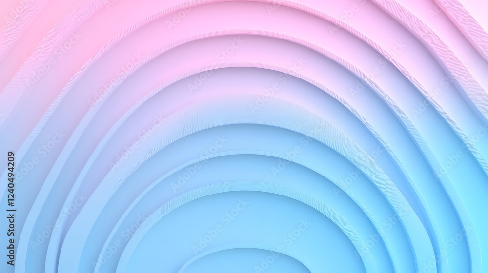 Poster soft gradient waves in pink and blue tones creating a serene abstract background for design projects