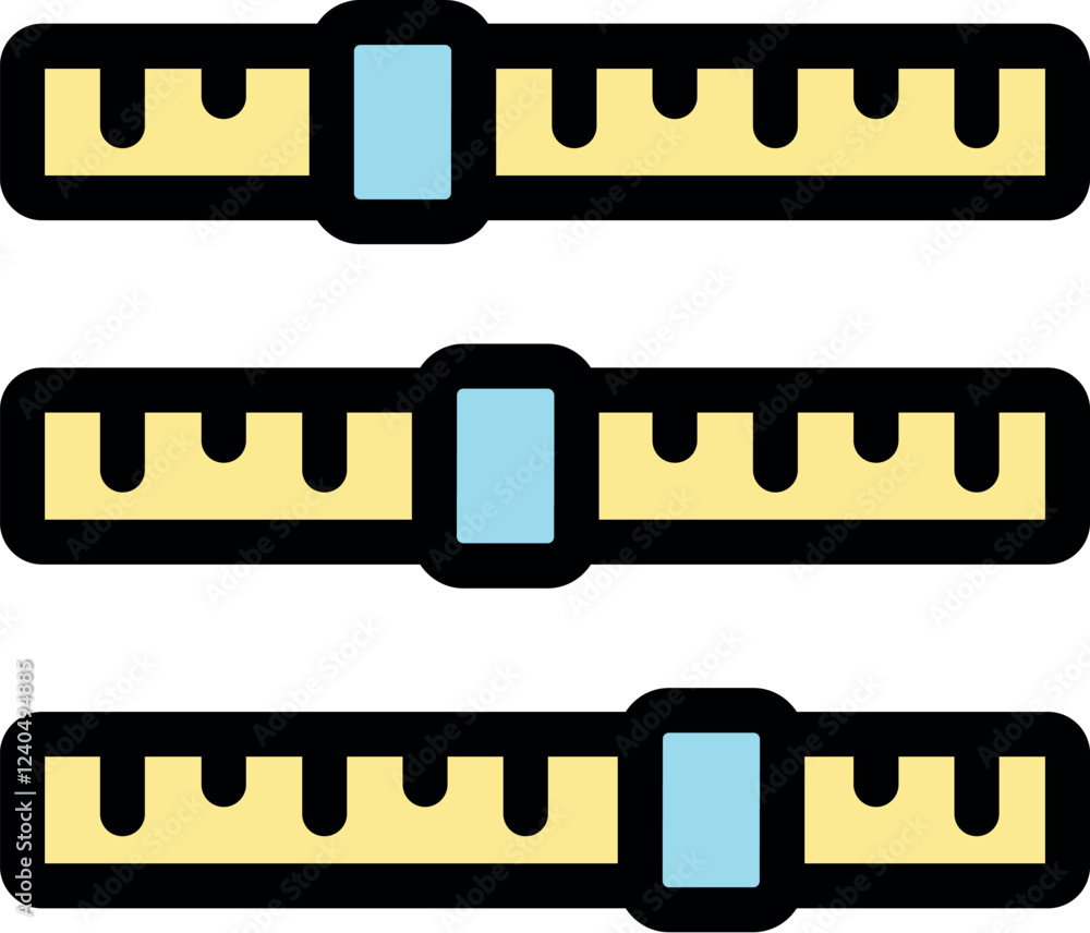 Poster adjusting parameters with three horizontal sliders, featuring a scale and control button, symbolizes
