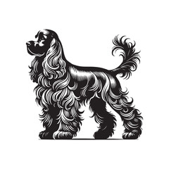 Minimalist Cocker Spaniel Dog Silhouette - Cocker Spaniel Dog Vector - Illustration of Cocker Spaniel Dog.