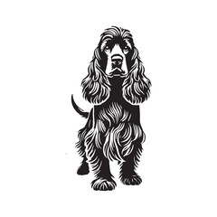 Minimalist Cocker Spaniel Dog Silhouette - Cocker Spaniel Dog Vector - Illustration of Cocker Spaniel Dog.
