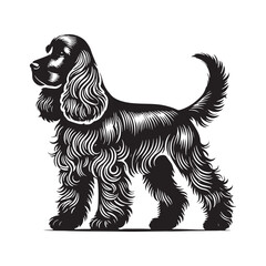 Minimalist Cocker Spaniel Dog Silhouette - Cocker Spaniel Dog Vector - Illustration of Cocker Spaniel Dog.