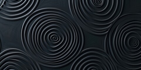 A stark black canvas with clean, minimalist overlapping circles, Geometric and structured design