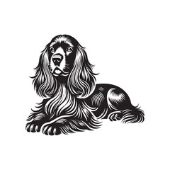 Minimalist Cocker Spaniel Dog Silhouette - Cocker Spaniel Dog Vector - Illustration of Cocker Spaniel Dog.