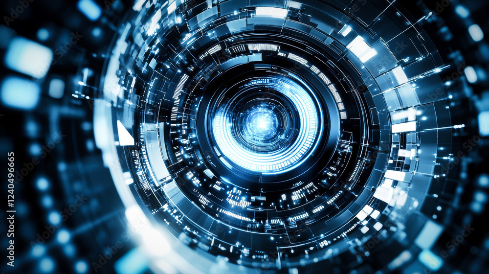 Poster abstract circular advanced technology device