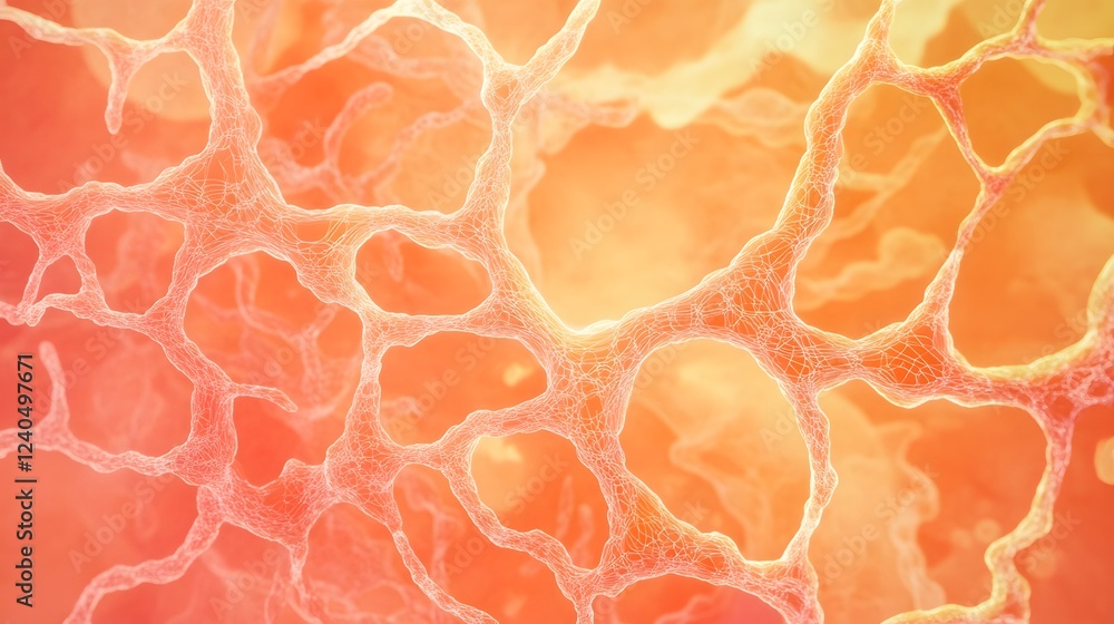 Aufkleber abstract orange neural network mesh background