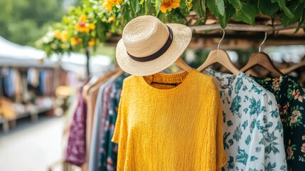 Obraz premium Seasonal Fashion Display at Outdoor Market